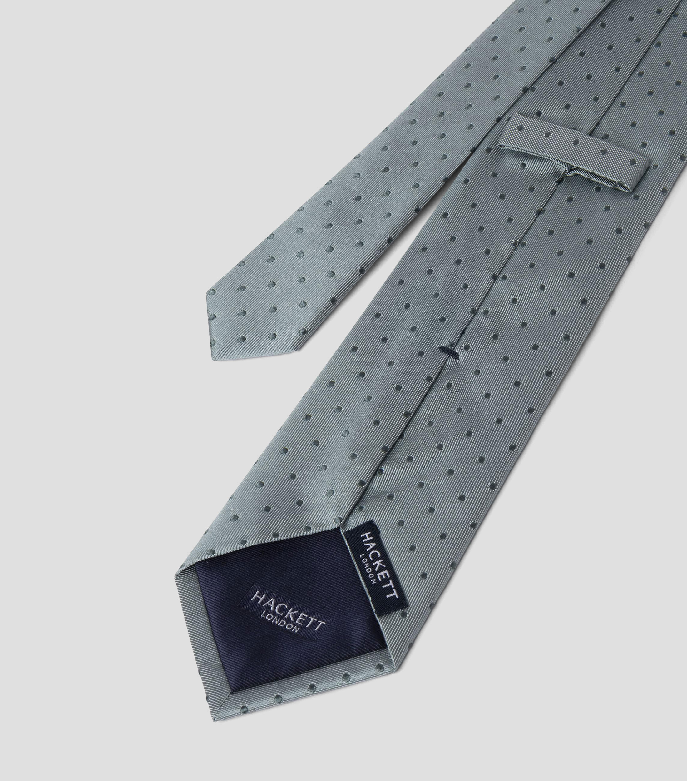 Corbata ancha de seda con polkadots